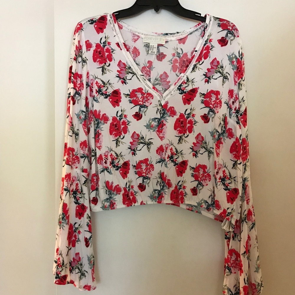 Forever 21+ Flower Crop Top - 2X